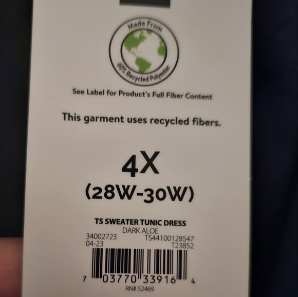 Dark Aloe Terra & Sky Sweater Dress 4X - Picture 6 of 7